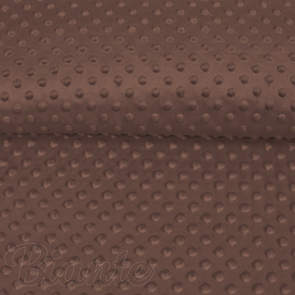 Dětská látka Minky TOP 3D puntíky MKP-052 Čokoládově hnědá - šířka 170 cm - detail 4 - Biante.cz