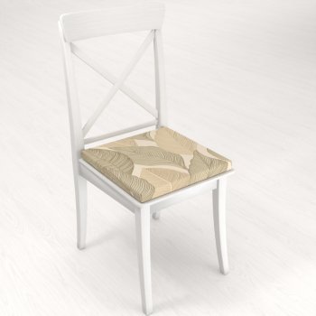 Sametový čtvercový podsedák Tamara TMR-046 Přírodní pnoucí listy na krémovém - 38x38x3 cm - detail 1 - Biante.cz Sametový čtvercový podsedák Tamara TMR-046 Přírodní pnoucí listy na krémovém - 38x38x3 cm - detail 1 - Biante.cz