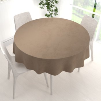 Sametový kulatý ubrus Velvet Premium SVP-034 Kávově hnědý - detail 1 - Biante.cz