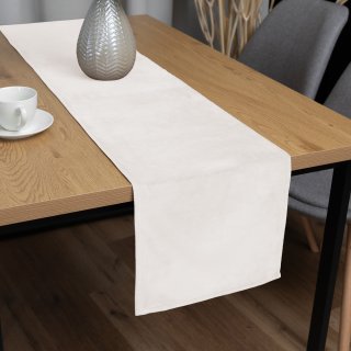 Sametový běhoun na stůl Velvet Premium SVP-024 Krémově bílý - Biante.cz