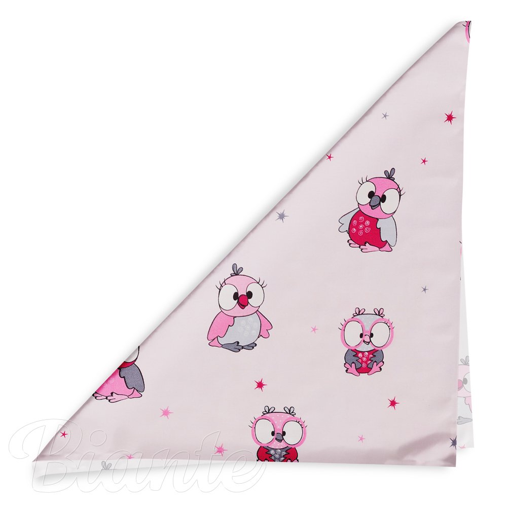 Dětský bavlněný šátek Sandra SA-726 Růžové sovičky na bledě růžovém - detail 1 - Biante.cz