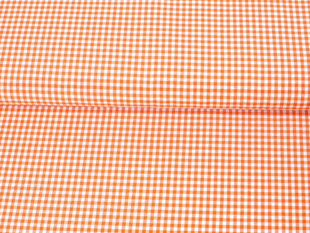 Dekorační látka Rebeka RE-006 Oranžovo-bílá kostka malá - šířka 140 cm - detail 2 - Biante.cz