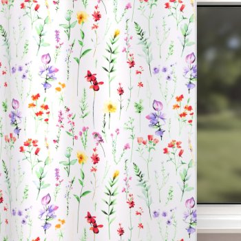 Dětský bavlněný závěs Sandra SA-492 Květovaná louka na bílém - detail 1 - Biante.cz