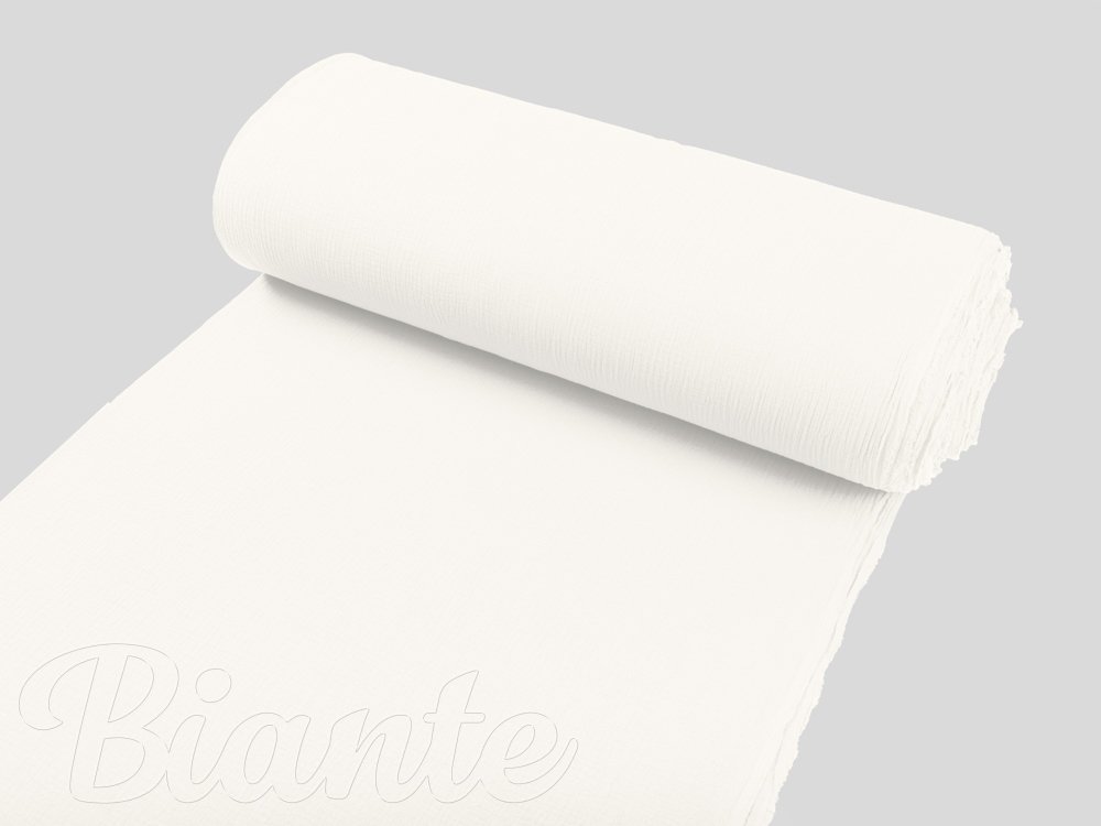 Mušelín dvojitá gázovina MSN-049 Bílá - metráž šířka 140 cm - detail 2 - Biante.cz