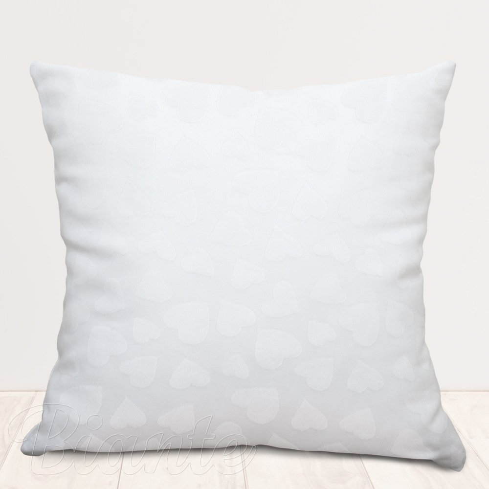 Dětský povlak na polštář Minky hladký MKH-008 Srdíčka - Sněhově bílý - Biante.cz