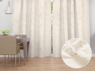 Zamatový záves na mieru Isabela IBL-017 Zlatý/dymový mramor na smotanovom - Biante.sk