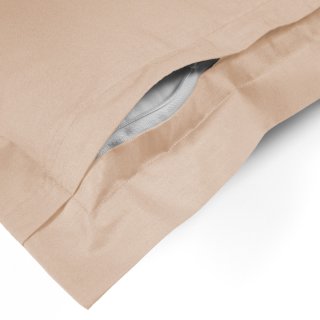 Bavlnená obliečka na vankúš s lemom Moni MO-047 Béžová - detail 1 - Biante.sk Bavlnená obliečka na vankúš s lemom Moni MO-047 Béžová - detail 1 - Biante.sk