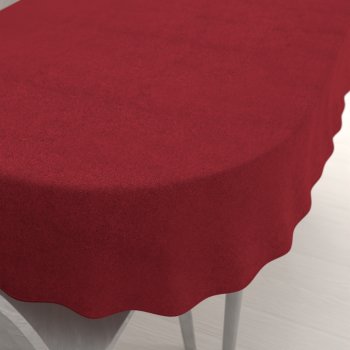 Oválný ubrus/imitace broušené kůže Alcantara ALC-018 Vínově červený - Biante.cz