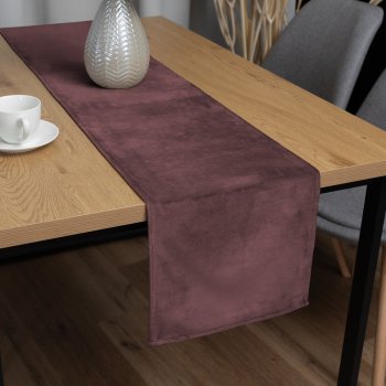 Sametový běhoun na stůl Velvet Premium SVP-019 Hnědofialový - Biante.cz