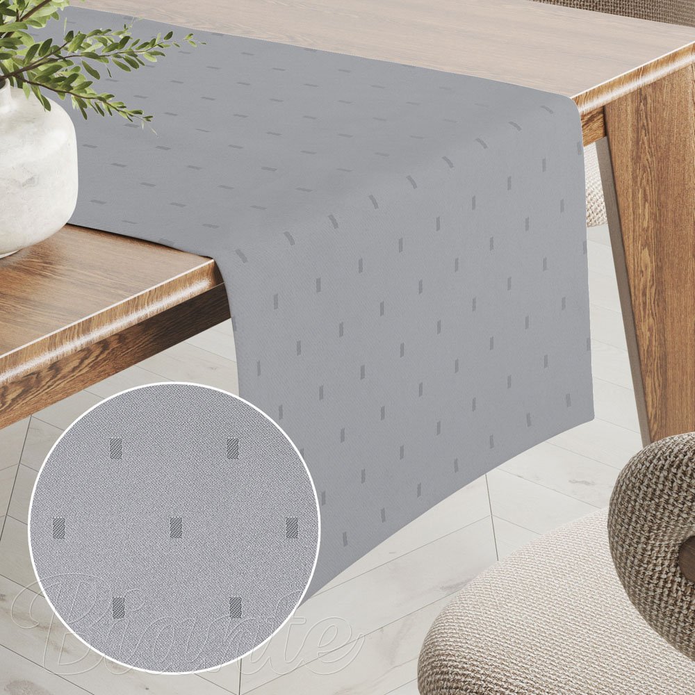 Teflonový běhoun na stůl TF-080 Obdélníčky na šedém - Biante.cz