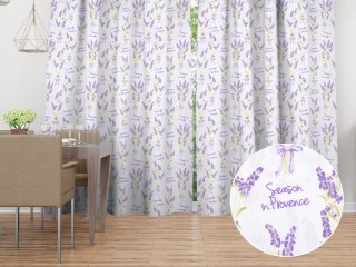 Bavlněný závěs Sandra SA-294 Velké snítky levandulí na bílém - Biante.cz Bavlněný závěs Sandra SA-294 Velké snítky levandulí na bílém - Biante.cz