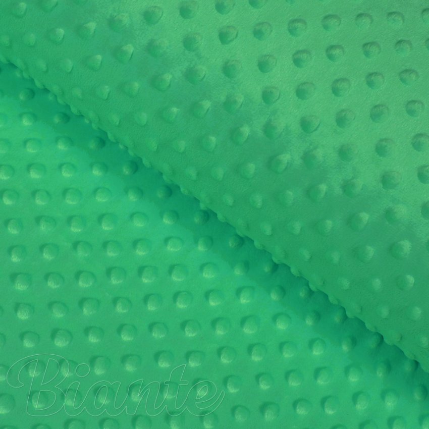 Dětská látka Minky TOP 3D puntíky MKP-054 Sytě zelená - šířka 170 cm - Biante.cz