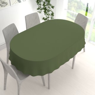 Dekorační oválný ubrus Rongo RG-081 Tmavý olivově zelený - detail 1 - Biante.cz