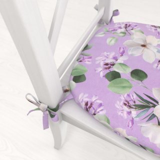 Oblý podsedák PML-044 Kvety magnólie na fialovom - 39x37x3 cm - detail 1 - Biante.sk
