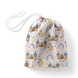 Bavlněný pytlík/sáček na přezůvky Sandra SA-666 Modro-hnědé hrady a rytíři na bílém - Biante.cz Bavlněný pytlík/sáček na přezůvky Sandra SA-666 Modro-hnědé hrady a rytíři na bílém - Biante.cz