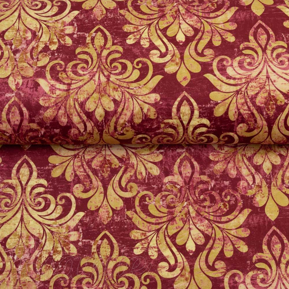 Sametová látka Tamara TMR-053 Zámecký vzor na vínově červeném - šířka 150 cm - detail 3 - Biante.cz Sametová látka Tamara TMR-053 Zámecký vzor na vínově červeném - šířka 150 cm - detail 3 - Biante.cz