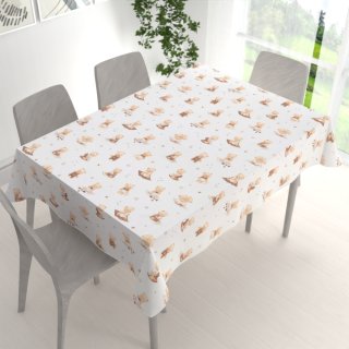 Dětský bavlněný obdélníkový ubrus Sandra SA-732 Medvědí miminka na bílém - detail 1 - Biante.cz