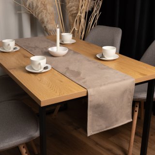 Běhoun na stůl/imitace broušené kůže Alcantara ALC-006 Béžový - detail 1 - Biante.cz Běhoun na stůl/imitace broušené kůže Alcantara ALC-006 Béžový - detail 1 - Biante.cz