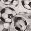 Detská bavlnená látka/plátno Sandra SA-776 Čierno-sivé futbalové lopty - šírka 160 cm - detail 4 - Biante.sk