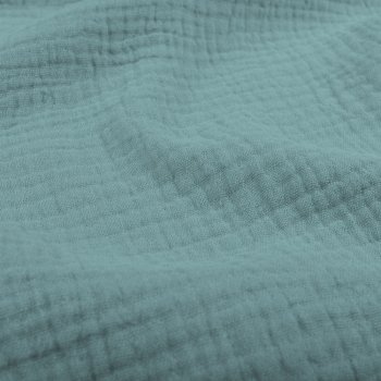 Mušelín dvojitá gázovina MSN-050 Pastelově modrozelená - metráž šířka 140 cm - detail 1 - Biante.cz