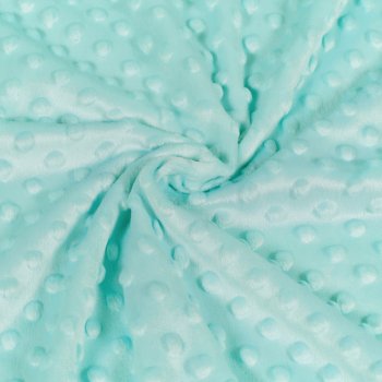 Dětská látka Minky TOP 3D puntíky MKP-055 Světle mintová - šířka 170 cm - detail 1 - Biante.cz