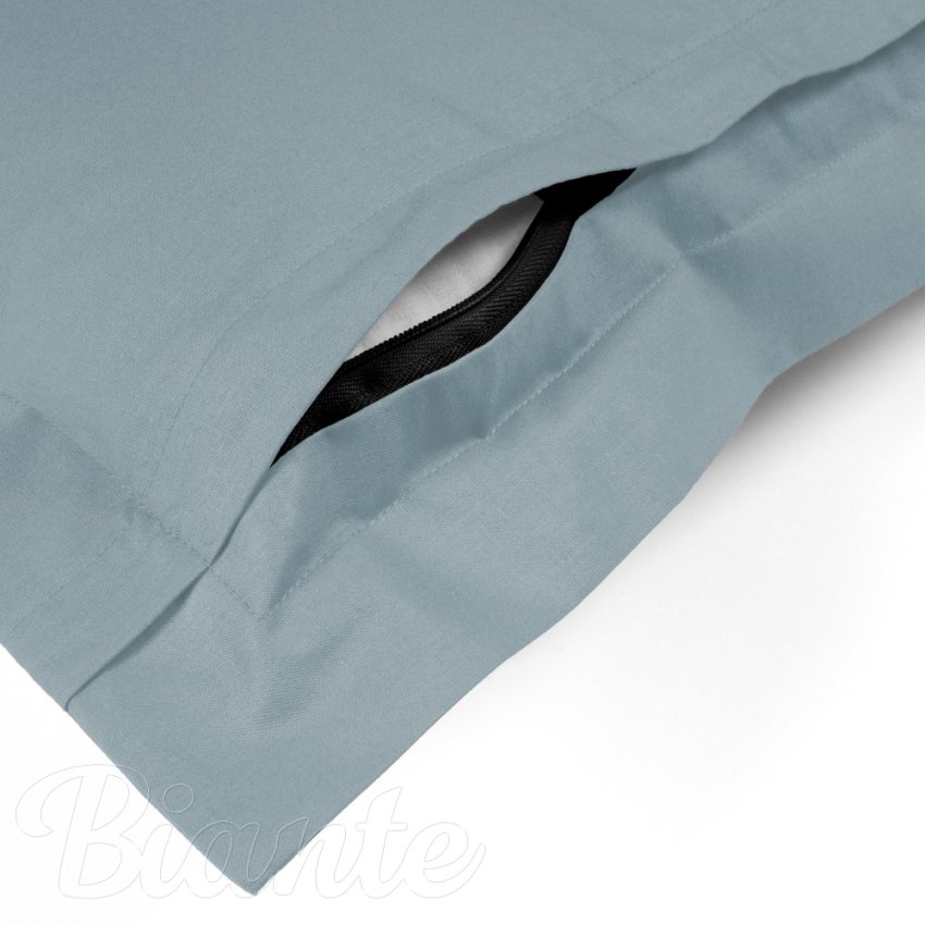 Bavlnená obliečka na vankúš s lemom Moni MO-053 Svetlo sivomodrá - detail 1 - Biante.sk