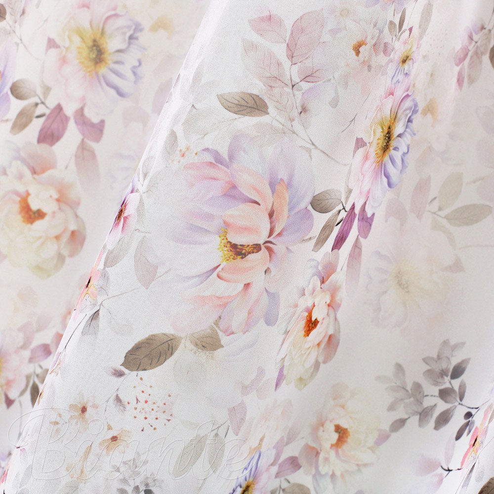 Voál - Plané růže na bílém - ZAC-018 - výška 150 cm - detail 5 - Biante.cz