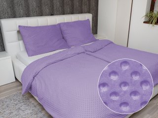 Hrejivé posteľné obliečky Minky TOP 3D bodky MKP-058 Fialové - Biante.sk