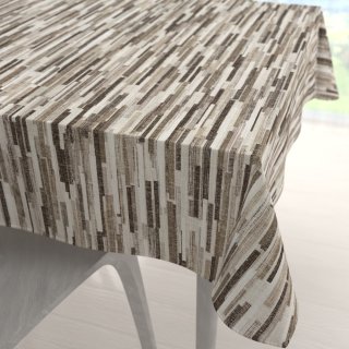 Veľký dekoračný štvorcový obrus Leona LN-176 Hnedo-béžové pásiky - Biante.sk