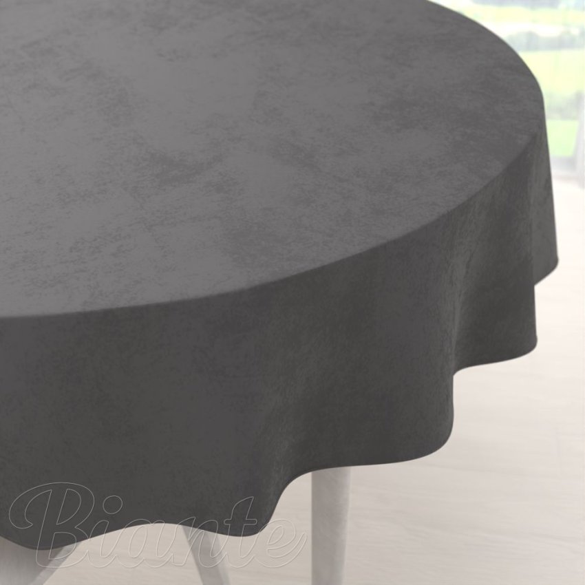 Velký sametový kulatý ubrus Velvet Premium SVP-017 Tmavě šedý - Biante.cz