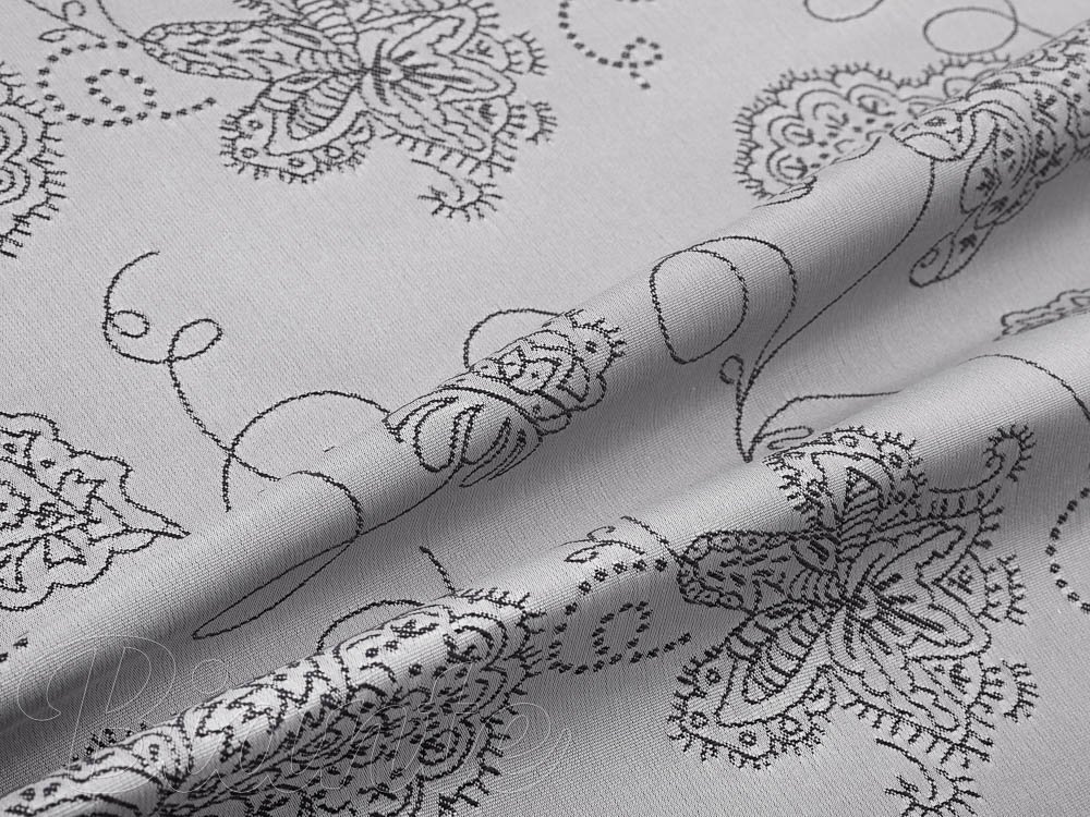 Teflonová látka na ubrusy TF-083 Květované ornamenty na šedém - šířka 170 cm - detail 2 - Biante.cz Teflonová látka na ubrusy TF-083 Květované ornamenty na šedém - šířka 170 cm - detail 2 - Biante.cz