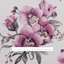 Bavlněná látka/plátno Sandra SA-623 Lila orchideje na bílém - šířka 160 cm - detail 3 - Biante.cz