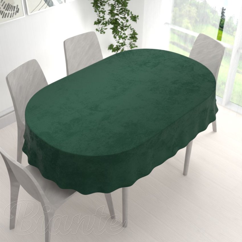 Sametový oválný ubrus Velvet Premium SVP-040 Lesní zelená - detail 1 - Biante.cz