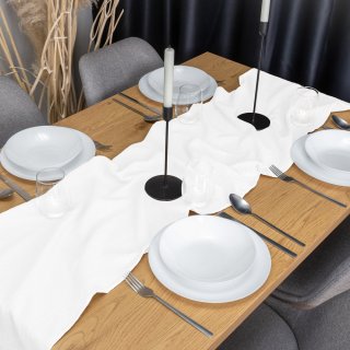 Mušelínový běhoun na stůl MSN-079 Snehově bílý - detail 1 - Biante.cz