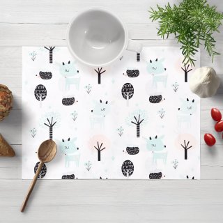 Dětské bavlněné prostírání na stůl Sandra SA-369 Koloušci a ježci v lese - Biante.cz