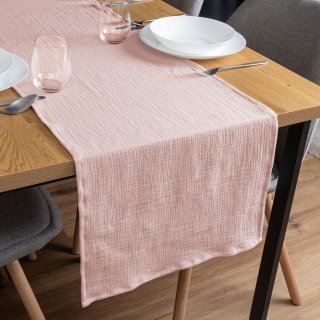 Mušelínový běhoun na stůl MSN-072 Pastelově starorůžový - Biante.cz