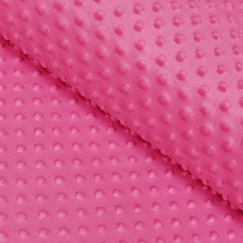 Dětská látka Minky 3D puntíky MKP-020 Růžovo fialová - šířka 150 cm