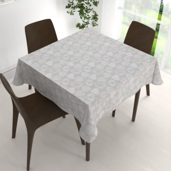 Dekoračný štvorcový obrus PML-071 Srdce s ornamentami na sivom - detail 1 - Biante.sk