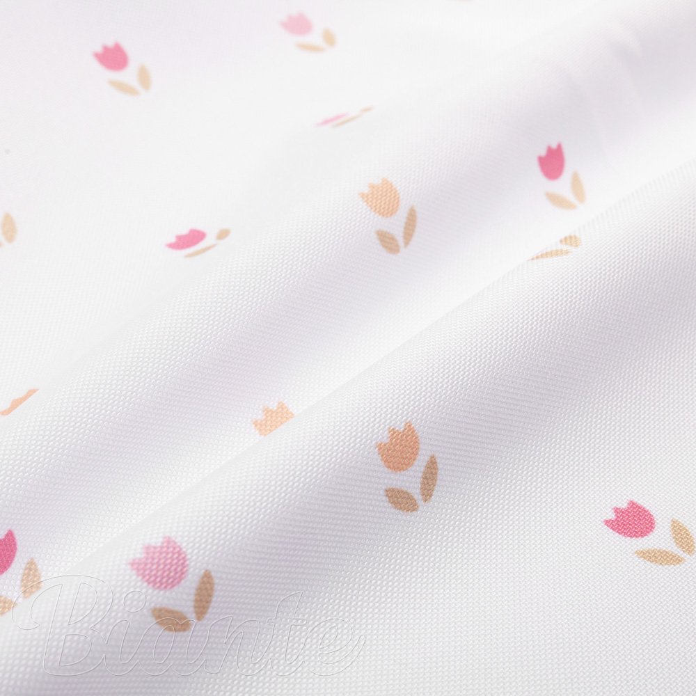 Teflonová látka na ubrusy TF-115 Barevné tulipánky na bílém - šířka 155 cm - detail 2 - Biante.cz