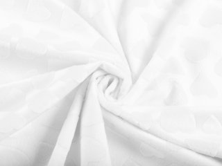 Dětská látka Minky hladká MKH-008 Srdíčka - Sněhově bílá - šířka 150 cm - detail 1 - Biante.cz Dětská látka Minky hladká MKH-008 Srdíčka - Sněhově bílá - šířka 150 cm - detail 1 - Biante.cz