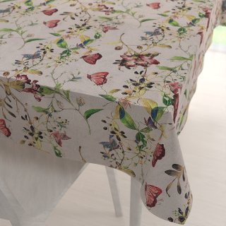 Dekorační obdélníkový ubrus PML-083 Květiny a motýli na béžovém - Biante.cz