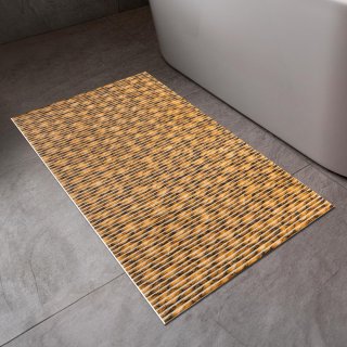 Kúpeľňová penová rohož / predložka PRO-093 Oranžovo-čierny pletený vzor - metráž šírka 65 cm - detail 1 - Biante.sk Kúpeľňová penová rohož / predložka PRO-093 Oranžovo-čierny pletený vzor - metráž šírka 65 cm - detail 1 - Biante.sk