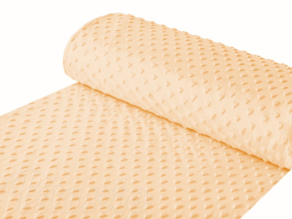 Dětská látka Minky 3D srdíčka MKS-007 Světle meruňková - šířka 150 cm - detail 1 - Biante.cz Dětská látka Minky 3D srdíčka MKS-007 Světle meruňková - šířka 150 cm - detail 1 - Biante.cz