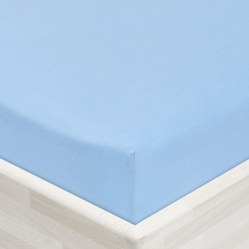 Dětské jersey napínací prostěradlo do postýlky JR-014 Nebesky modré - detail 1 - Biante.cz
