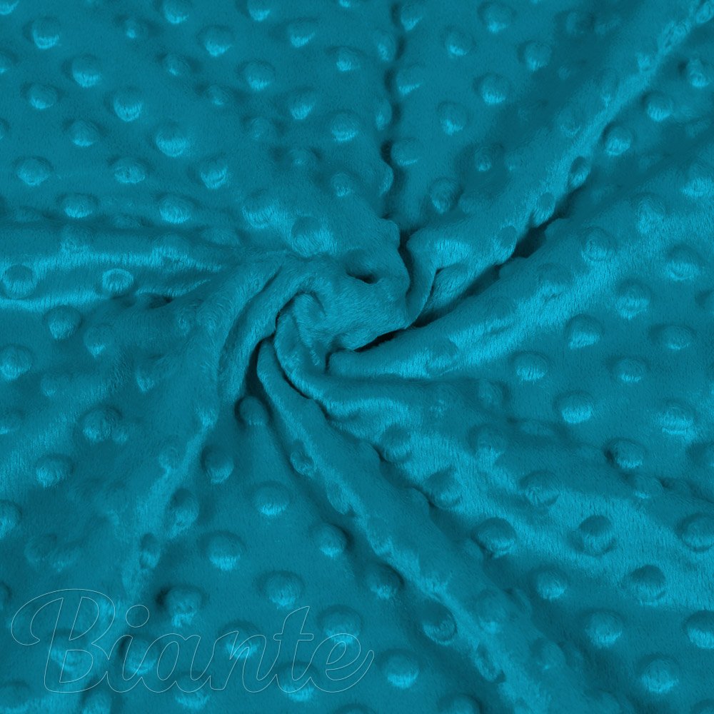 Dětská látka Minky TOP 3D puntíky MKP-056 Mořská modrá - šířka 170 cm - detail 1 - Biante.cz