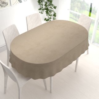 Sametový oválný ubrus Velvet Premium SVP-030 Šedobéžový - detail 1 - Biante.cz