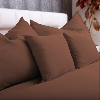 Mušelínové ložní povlečení Nature MSN-075 Hnědé - detail 1 - Biane.cz