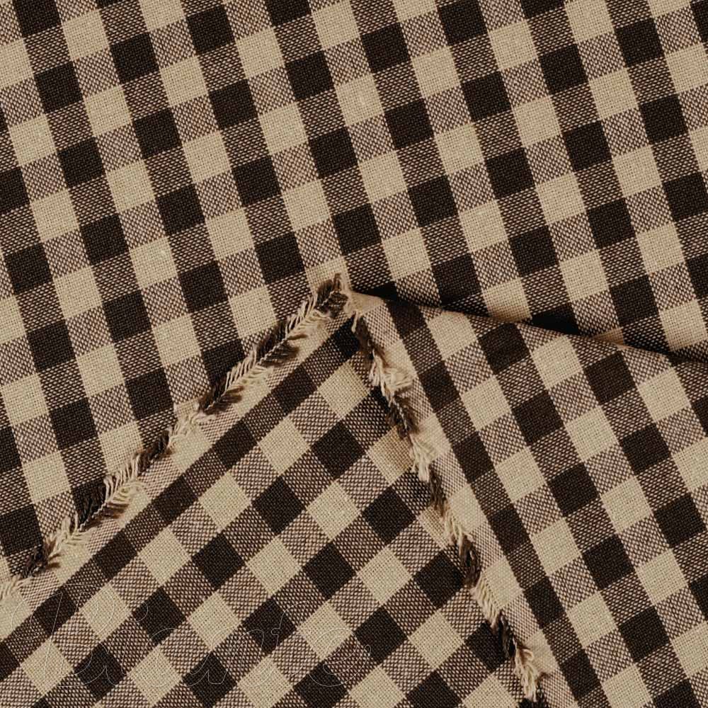 Bavlněná látka Olivia OL-019 Hnědo-béžová kostka malá - šířka 150 cm - detail 3 - Biante.cz