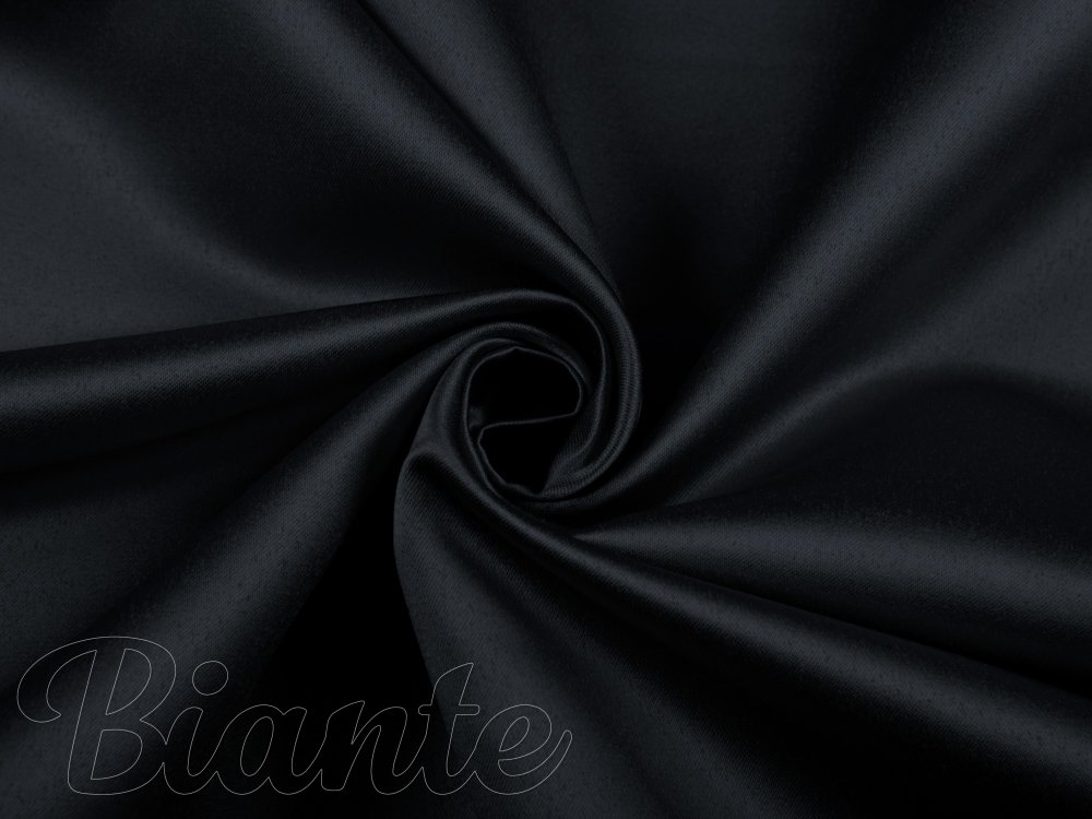 Látka polyesterový satén LUX-026 Černá - šířka 150 cm - detail 1 - Biante.cz