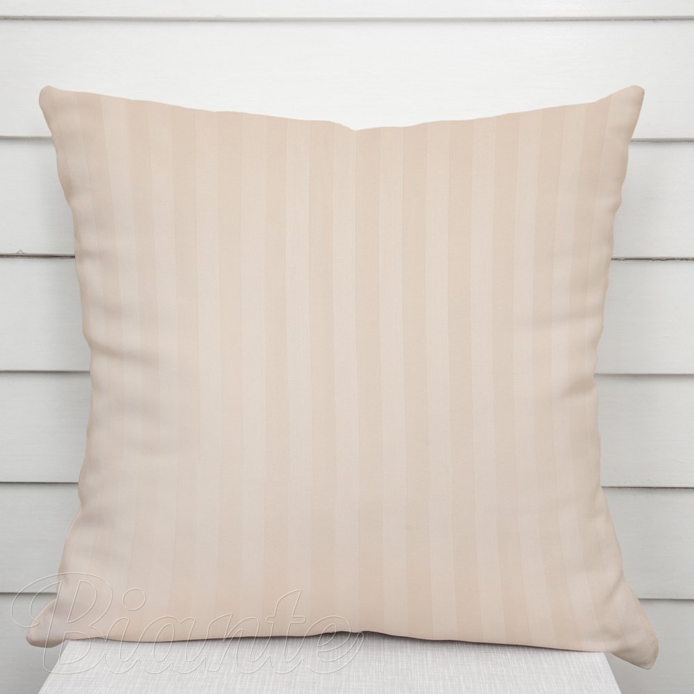 Damašková obliečka na vankúš Atlas Grádl béžové pásiky 2 cm DM-018 - Biante.sk